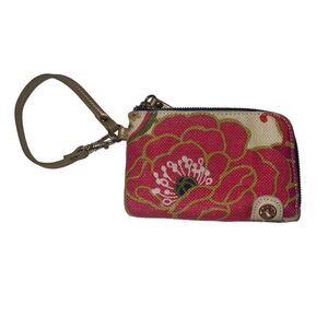 Spartina 449 Carson Cottage Zippy ID Wallet Wristlet Floral Linen Retired